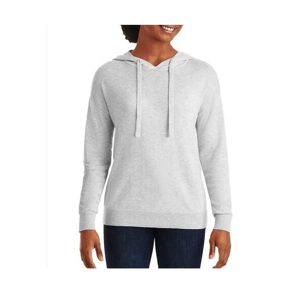 Member’s Mark Cashmere Blend Hoodie Light Gray Pullover Sweater Women’s Small - Picture 1 of 8